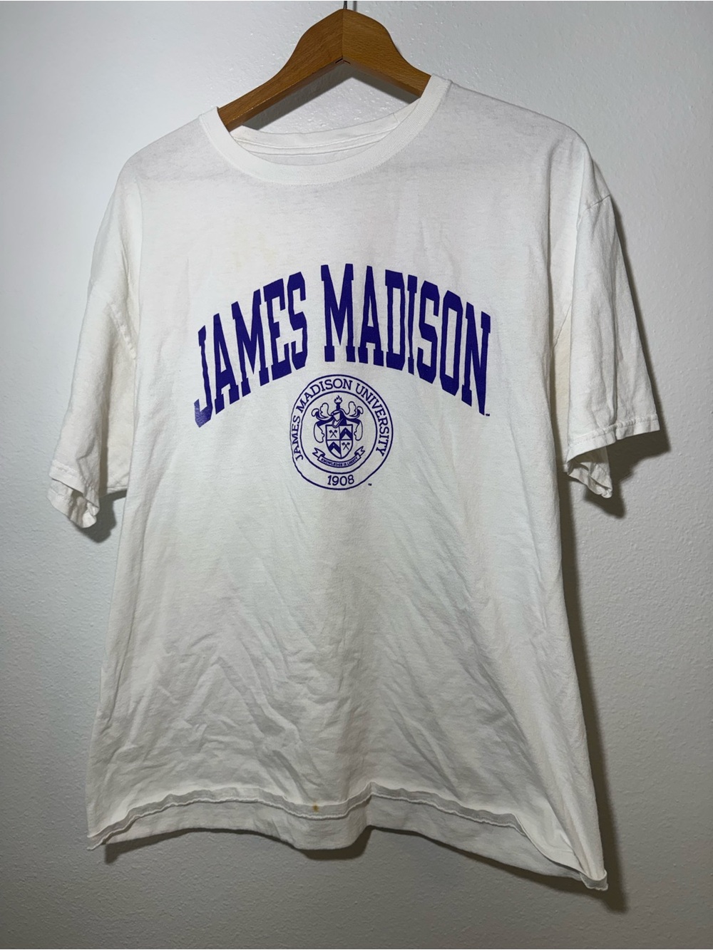 James Madison University White Graphic Tee